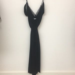 Reformation black cold shoulder lace dress